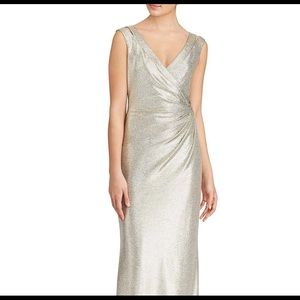 Ralph Lauren Gold Metallic Knit Dress